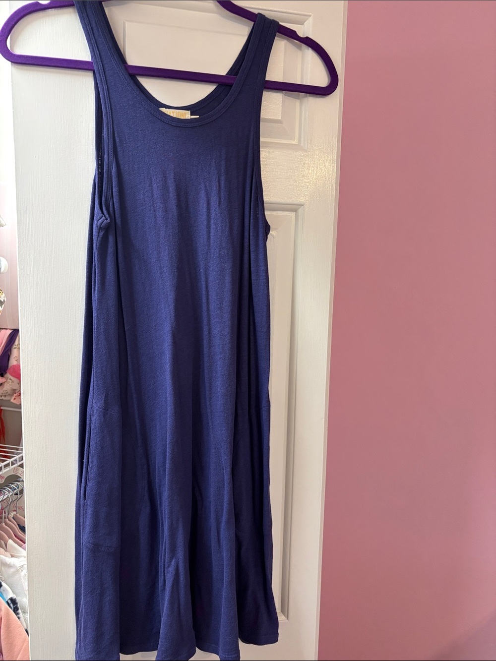 Sleeveless Navy Swing Dress - Casual Tank Style